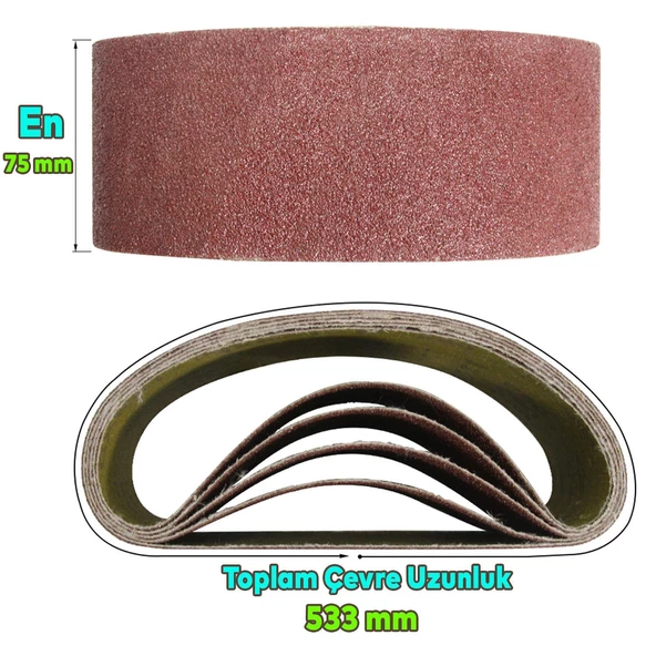 Sonsuz Bant 150 Kum Tank Palet Zımpara Kağıdı 75 x 533 mm ürün görseli 1