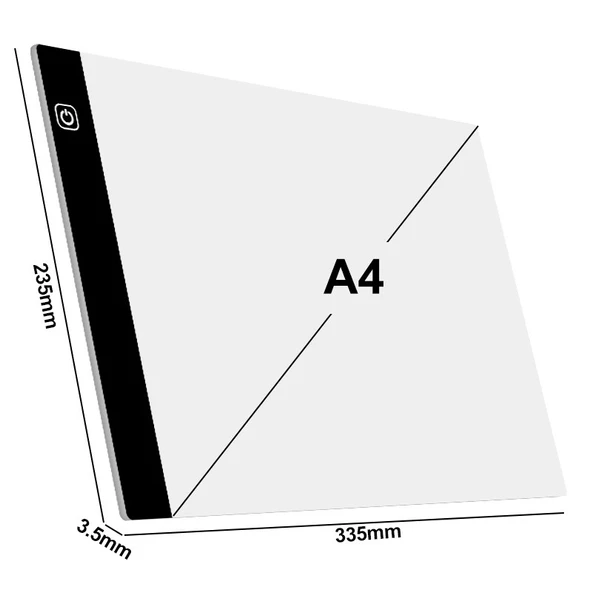 TechTic A4 Led Işıklı(3 Seviye) Çizim Kopyalama Animasyon Portre Dövme Grafik Çizim Tableti ürün görseli 1