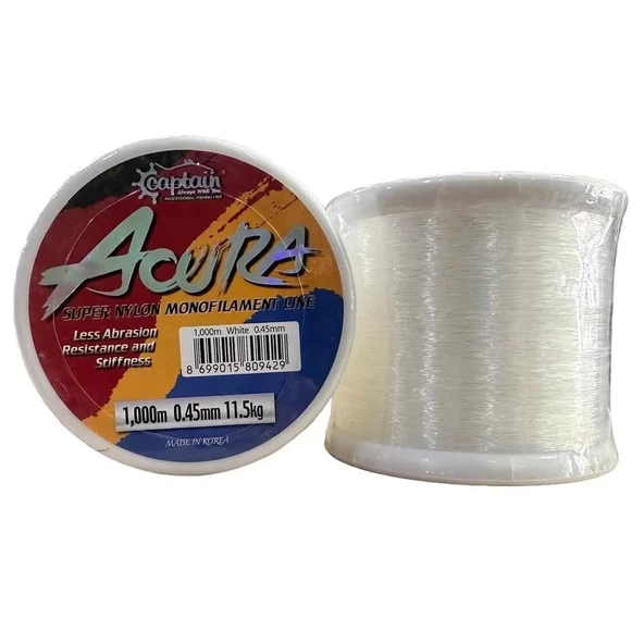 Captain Acura 1.000mt  0.45mm Monofilament Bobin Misina Beyaz ürün görseli 1