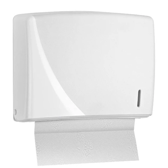 Umbex Plus -Modern Z Katlama Kağıt Havlu Dispenseri 200'Lü Transparan Beyaz ürün görseli 1