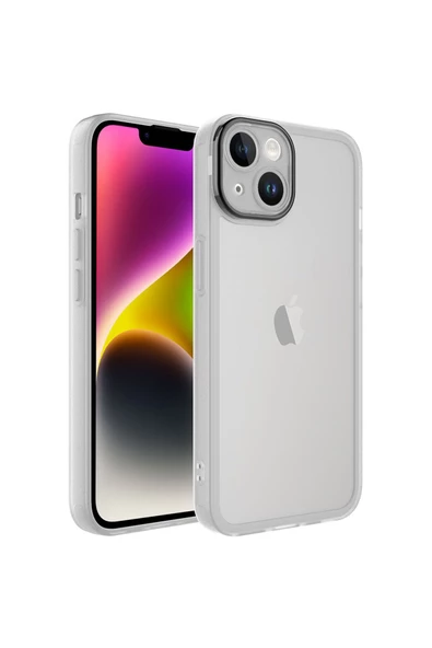 iPhone 14 Uyumlu Kamera Korumalı Transparan CSK Zore Post Kılıf-Renksiz ürün görseli 1