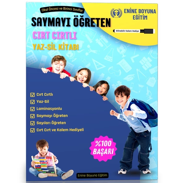 Saymayı Öğreten Cırt Cırtlı YAZ-SİL Kitabı ürün görseli 1