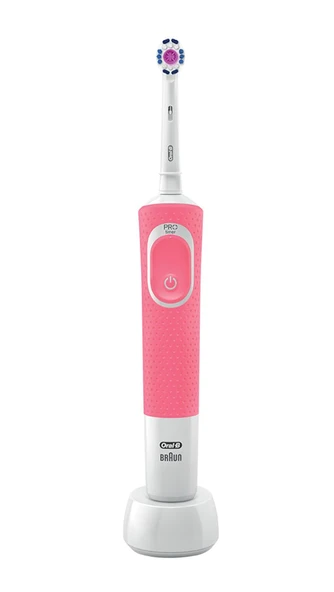 Oral-B D100 Vitality 3D White Pembe Şarjlı Diş Fırçası ürün görseli 1