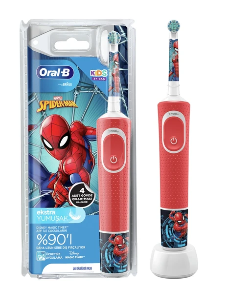 Oral-B D100 Vitality Spiderman Özel Seri Çocuklar İçin Şarj Edilebilir Diş Fırçası ürün görseli 1