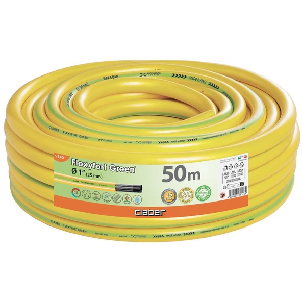 Claber 9140 Flexfort Green Hortum 1" 50mt ürün görseli 1