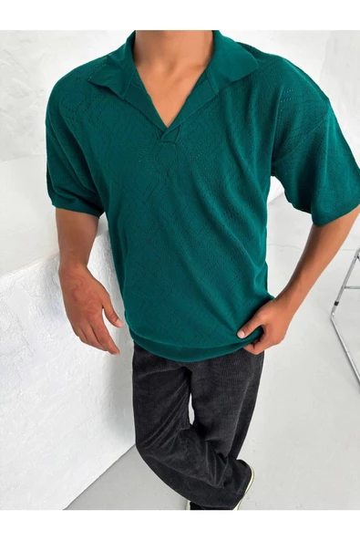 Ajurlu Oversıze Triko T-shirt ürün görseli 1