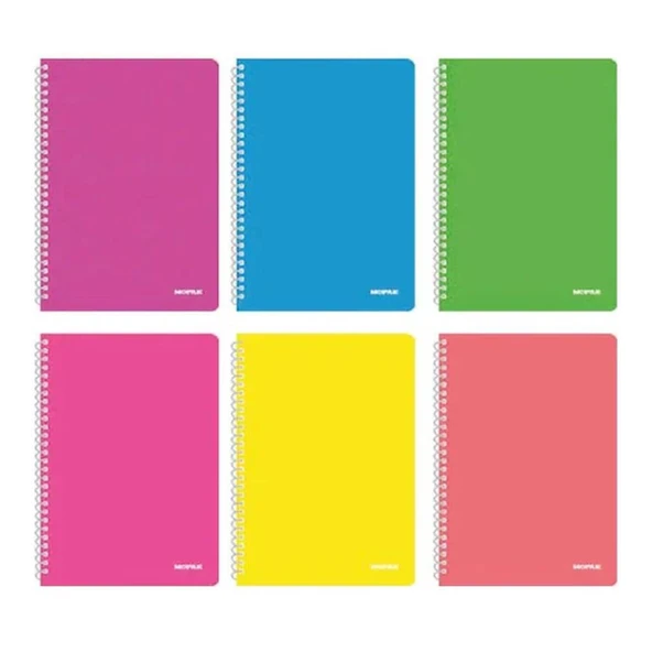 Mopak Neon Serisi  A4 Spiralli PP Kapak Defter 72 Yp Çizgili  2'Lİ ürün görseli 1
