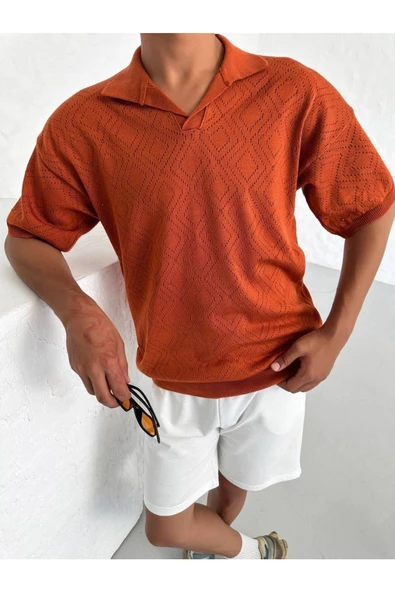 Ajurlu Oversıze Triko T-shirt - Resim 3