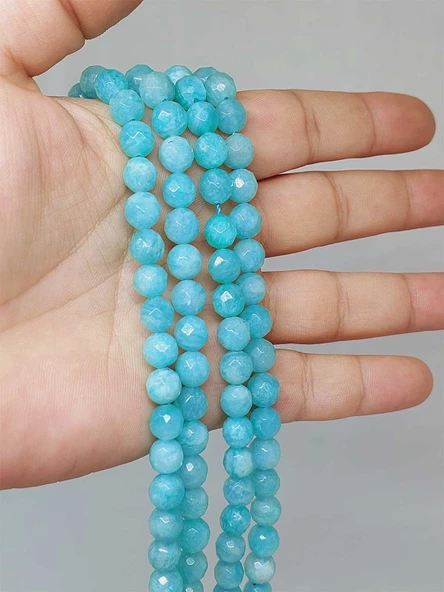 Amazonit Taşı Faset Kesim Dizi 7.5mm (52802) ürün görseli 1