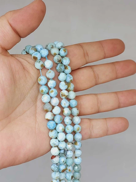 Larimar Taşı Faset Kesim Dizi 7mm (52796) ürün görseli 1