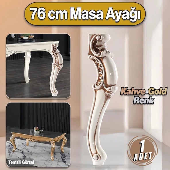 Valenta Masa Dresuar Ayağı 76 cm Plastik Ayak Mutfak Yemek Masası Mobilya Ayakları Krem Kahve ürün görseli 1