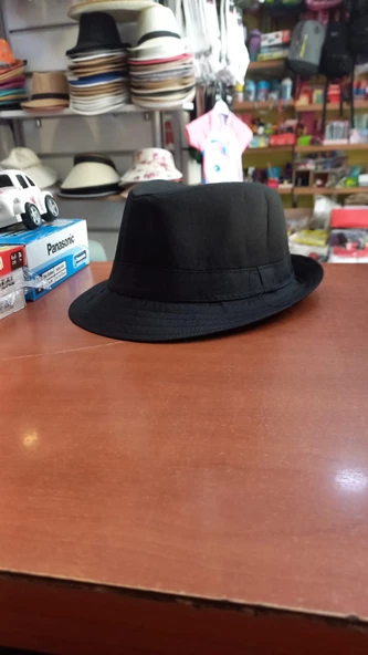 çocuk siyah renk fötr şapka unisex model 52 cm ürün görseli 1