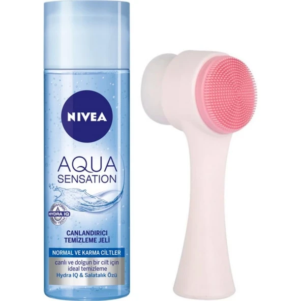 Nivea Aqua Sensation Canlandırıcı Temizleme Jeli 200 ML + Cilt Temizleme Fırçası ürün görseli 1