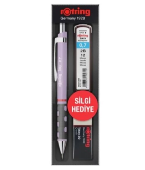 Rotring Tikky Versatil Kalem Min Silgi 3 lü Set 0.7 Mm Lila ürün görseli 1
