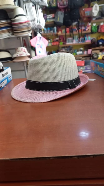 çocuk fötr şapka unisex model renkli yazlık paper iplik 52 cm ürün görseli 1