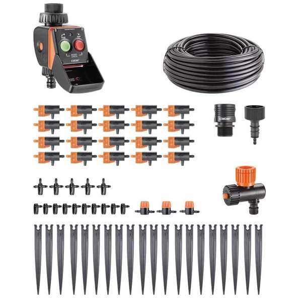 Claber 90763 Timer Kit 20 Pratico Damlama Hortumlu Zamanlayıcı Set ürün görseli 1
