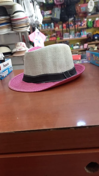 çocuk fötr şapka unisex model renkli yazlık paper iplik 52 cm ürün görseli 1