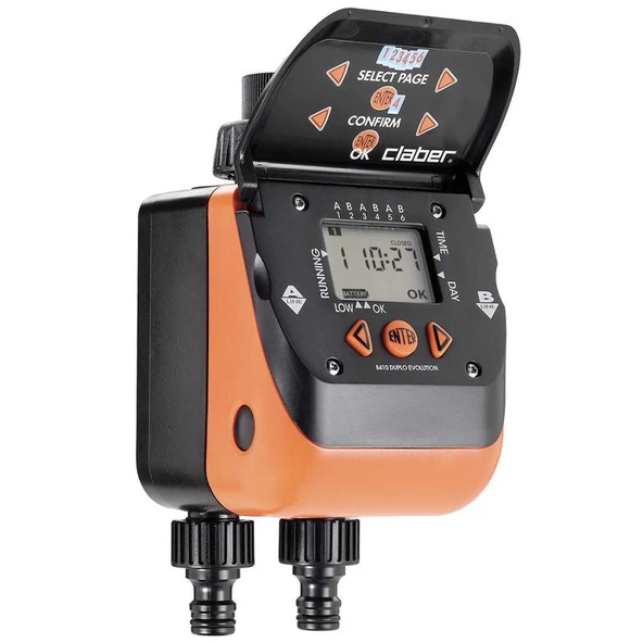 Claber 8410 Aquadue Duplo Evolution İki Çıkışlı Zamanlayıcı ürün görseli 1