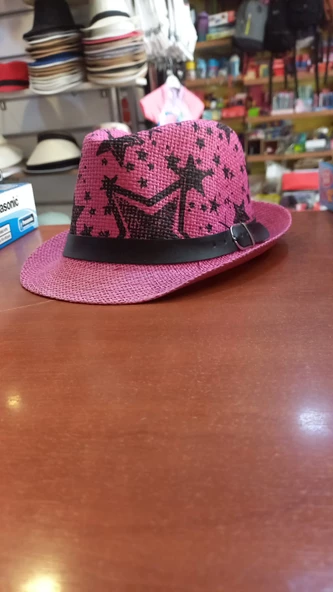 çocuk fötr şapka unisex model renkli yazlık paper iplik 52 cm ürün görseli 1
