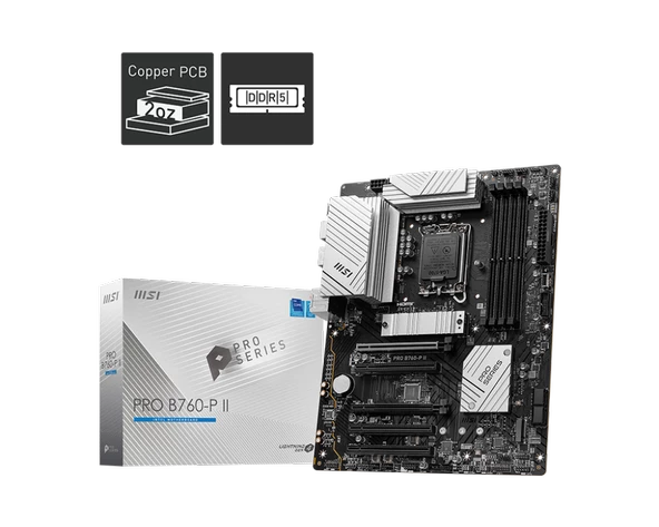 MSI MB PRO B760-P II SOKET 1700 DDR5 7000OC PCI-E ,M.2 USB3.2 HDMI,DP 1x 2.5G LAN ATX ürün görseli 1