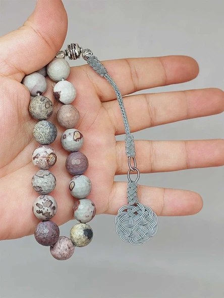 Jasper Taşı Faset Kesim 17'li Efe Tesbih 12mm (9946-EFE) ürün görseli 1