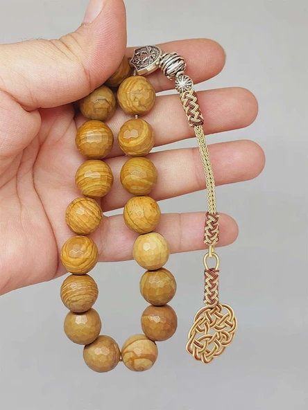 Jasper Taşı Faset Kesim 17'li Efe Tesbih 13mm (25875-EFE) ürün görseli 1