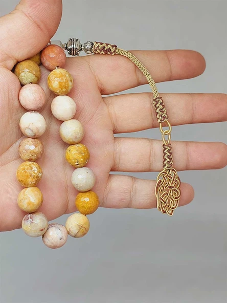 Jasper Taşı Faset Kesim 17'li Efe Tesbih 12mm (9955-EFE) ürün görseli 1