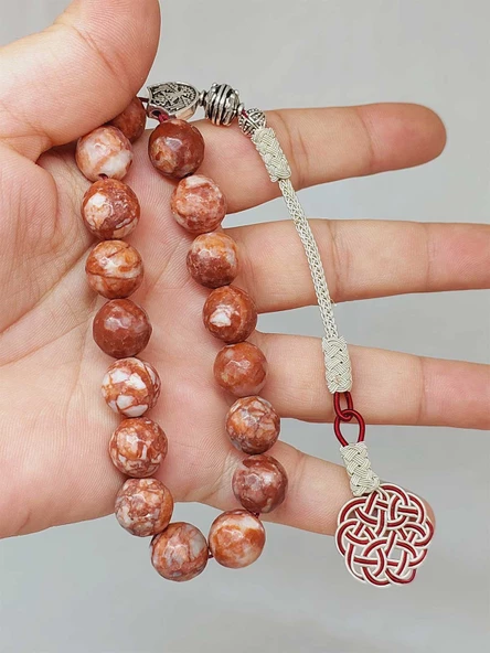 Jasper Taşı Faset Kesim 17'li Efe Tesbih 12mm (25835-EFE) ürün görseli 1