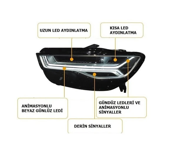 AUTOGP Audi a6 4g c7 ön far lambası matrix full led 2011 / 2016 - Resim 3