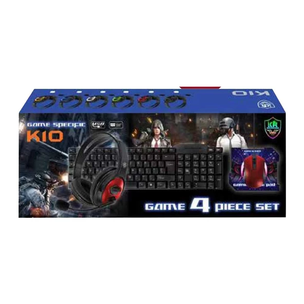 Pazariz Oyuncu Seti Klavye+Mouse Mouse Pad+Kulaklık K10 Gamer Set ürün görseli 1