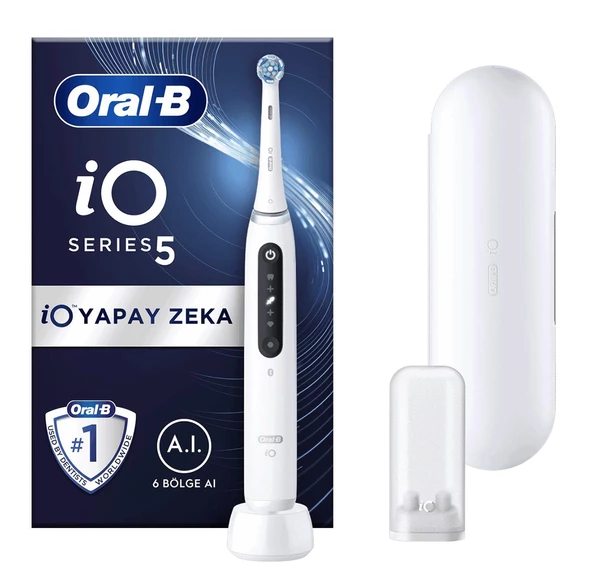 Oral-B İo 5 Şarjlı Diş Fırçası - Beyaz ürün görseli 1