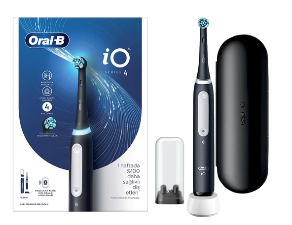 Oral-B İo 4 Şarjlı Diş Fırçası - Mat Siyah ürün görseli 1