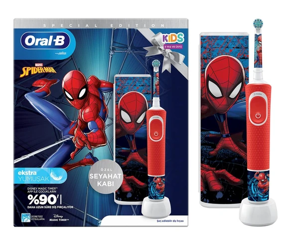 Oral-B D100 Vitality  Çocuklar İçin Ekstra Yumuşak Şarj Edilebilir Diş Fırçası ve Seyahat Kabı ürün görseli 1