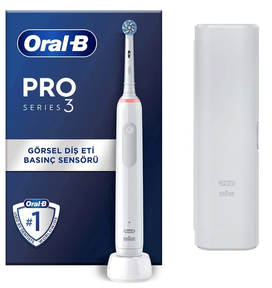 Oral-B Pro 3 3500 Şarj Edilebilir Beyaz Diş Fırçası ürün görseli 1