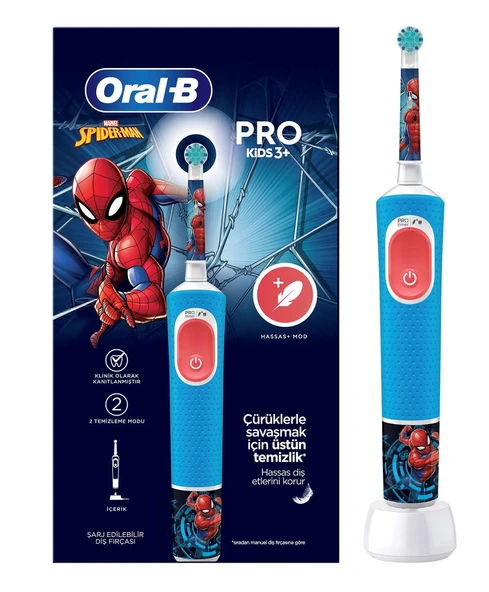 Oral-B Vitality Pro Spiderman Özel Seri Çocuklar İçin Şarj Edilebilir Diş Fırçası ürün görseli 1