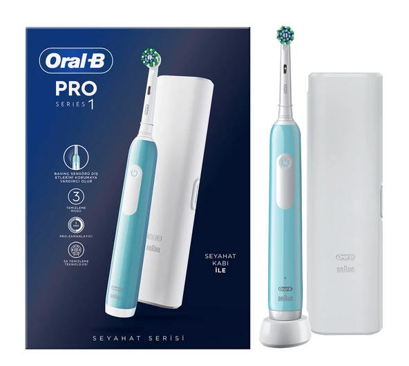 Oral-B Pro Series 1 Şarjlı Mavi Diş Fırçası ve Seyahat Kabı ürün görseli 1