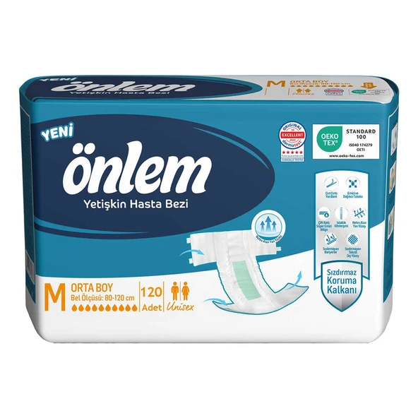 Önlem Belbantlı Hasta Bezi M-Medium Beden 120 Adet ürün görseli 1