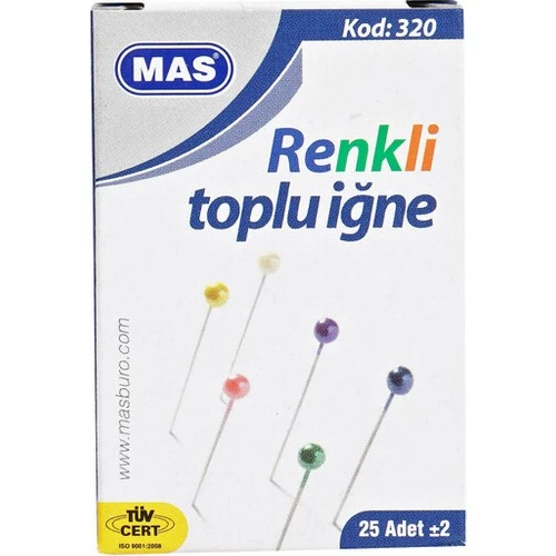 MAS Renkli Başlı Toplu İğne 32 Mm ürün görseli 1