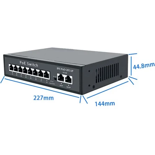 ODS 8port 96w FULL PoE 08ODS-R-8P2U 10/100 2X-UPLINK Yönetilemez Switch ürün görseli 1