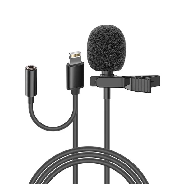 Snopy SN-MTK35 Siyah Lightning Tik-Tok Akıllı Telefon Kulaklık Çıkışlı Yaka Mikrofonu ürün görseli 1