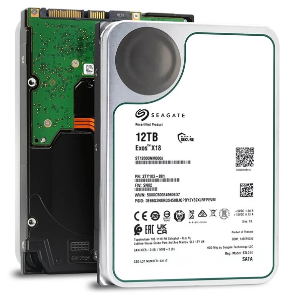 SEAGATE 12TB EXOS ST12000NM000J 7200 RPM 256MB SATA-3 Enterprise Nas Diski ürün görseli 1
