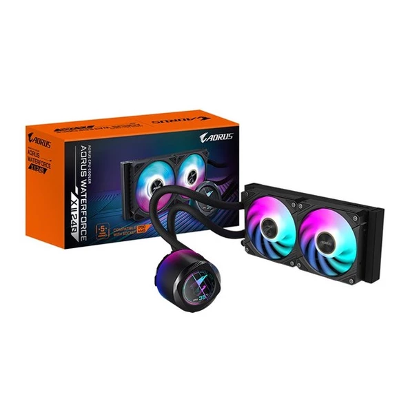 GIGABYTE 240MM AORUS WATERFORCE X II 240 RGB AM5-1700P SIVI SOĞUTMALI İŞLEMCİ FANI ürün görseli 1