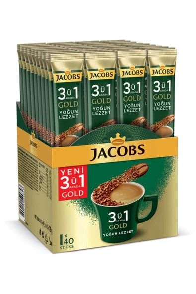 Jacobs 3'ü 1 Arada Gold Yoğun Lezzet Kahve 40 x 18 G ürün görseli 1