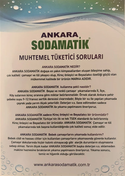 ANKARA SODAMATİK 2 Kg x 2 Adet - Resim 3