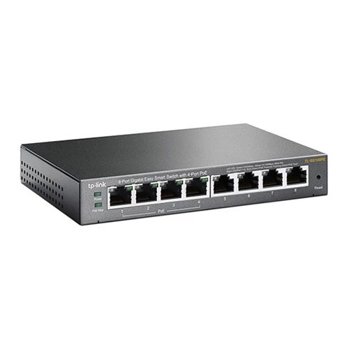 TP-LINK 8port TL-SG108PE 55w 4port PoE Yönetilebilir Switch ürün görseli 1
