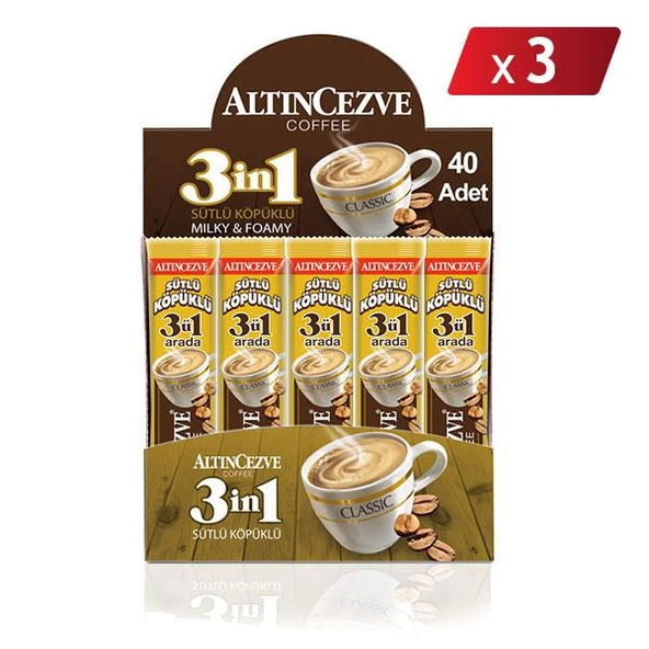 3ü1 Arada Sütlü Köpüklü (Tek İçimlik) -17 Gr x 40 Adet - 3LÜ PAKET ürün görseli 1