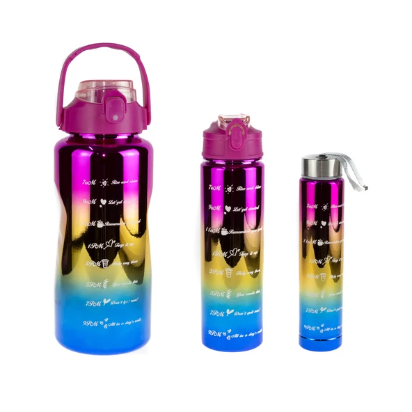 Matara Üçlü Set 2000 Ml 900 Ml 500 ML Neon Pembe ürün görseli 1