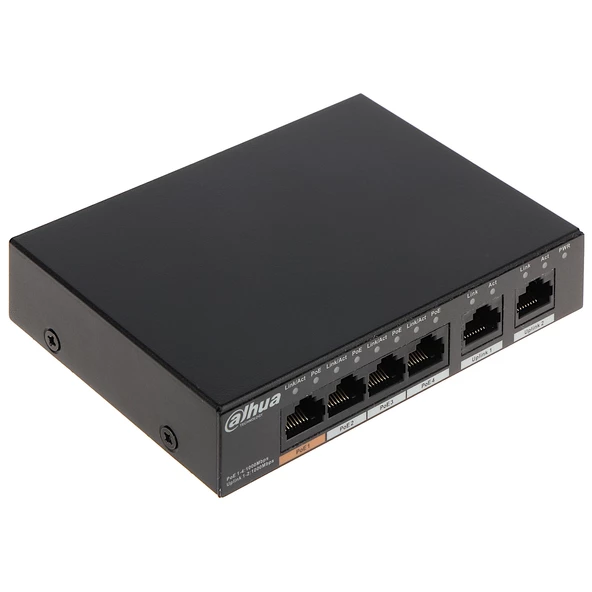 DAHUA 4port PFS3006-4GT-60 Gigabit 60w Full PoE Yönetilemez Switch ürün görseli 1
