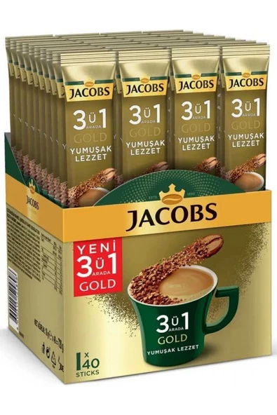 Jacobs 3'ü 1 Arada Gold Yumuşak İçim Karışım Kahve 40 x 18 G ürün görseli 1