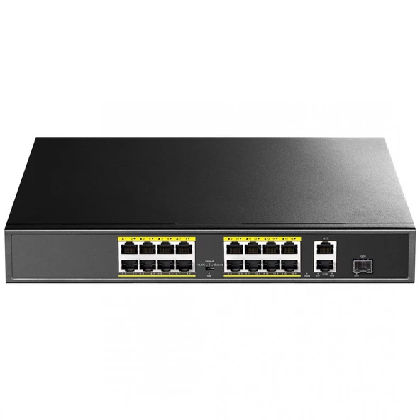 ODS 16port 200w FULL PoE 08ODS-16P2U-200 10/100 2X-UPLINK Yönetilemez Switch ürün görseli 1